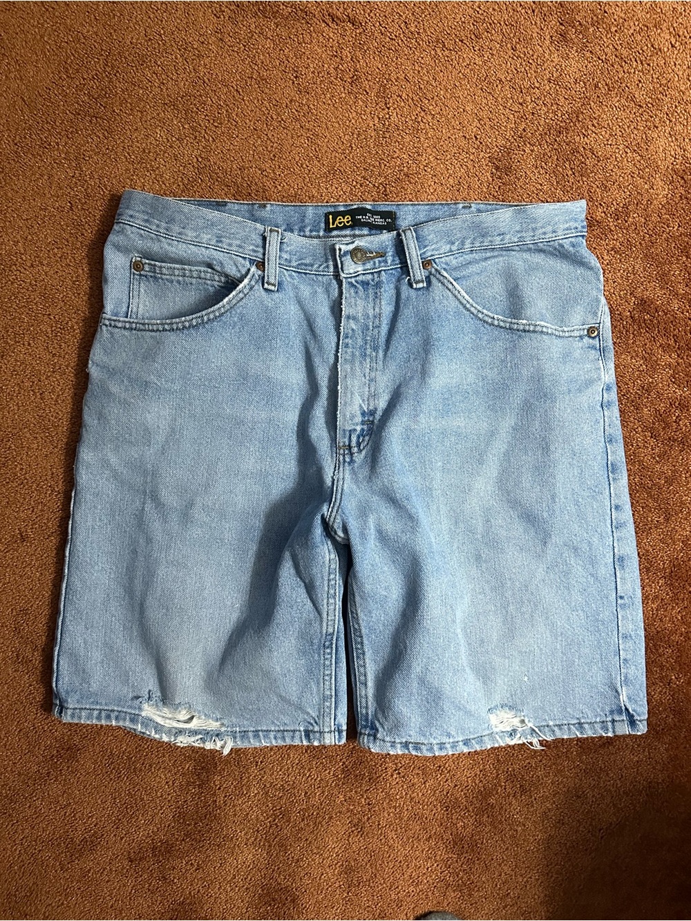Lee Light Wash Distressed Denim Shorts